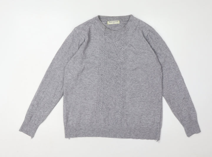 Moda impresion Women's Grey Pullover Jumper L