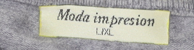 Moda impresion Women's Grey Pullover Jumper L