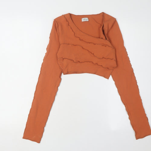 Oh Polly Women's Orange Cropped Top - Size 8
