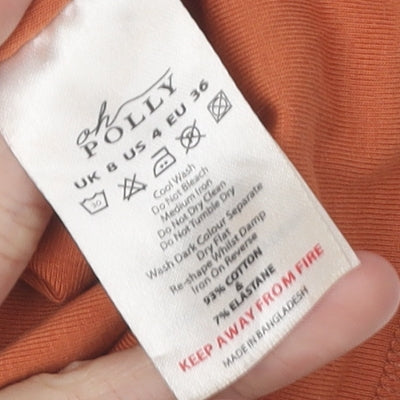 Oh Polly Women's Orange Cropped Top - Size 8