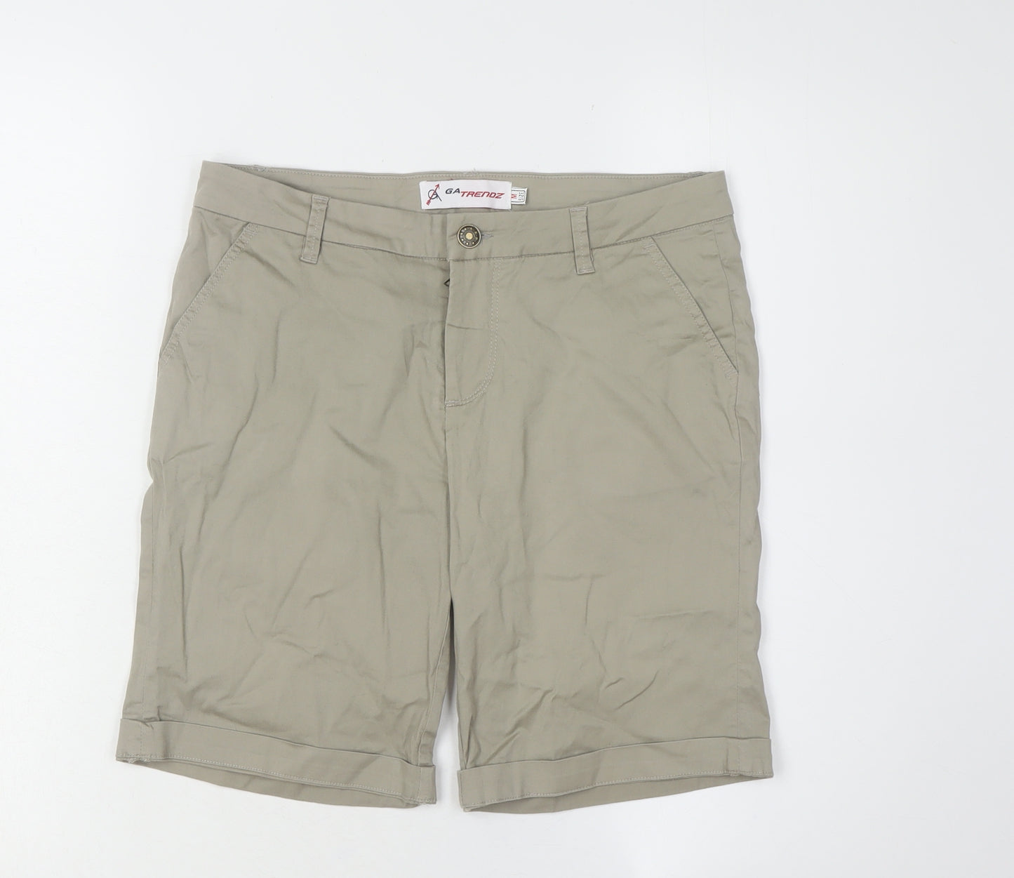 GATrendz Women's Beige Chino Shorts M Casual