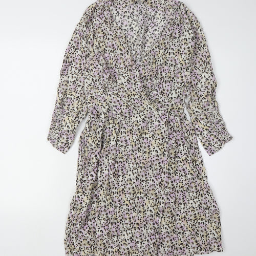 LCW Vision Women's Animal Print Wrap Dress M