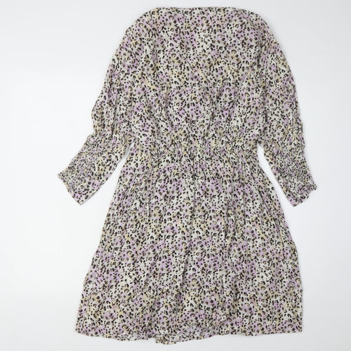 LCW Vision Women's Animal Print Wrap Dress M