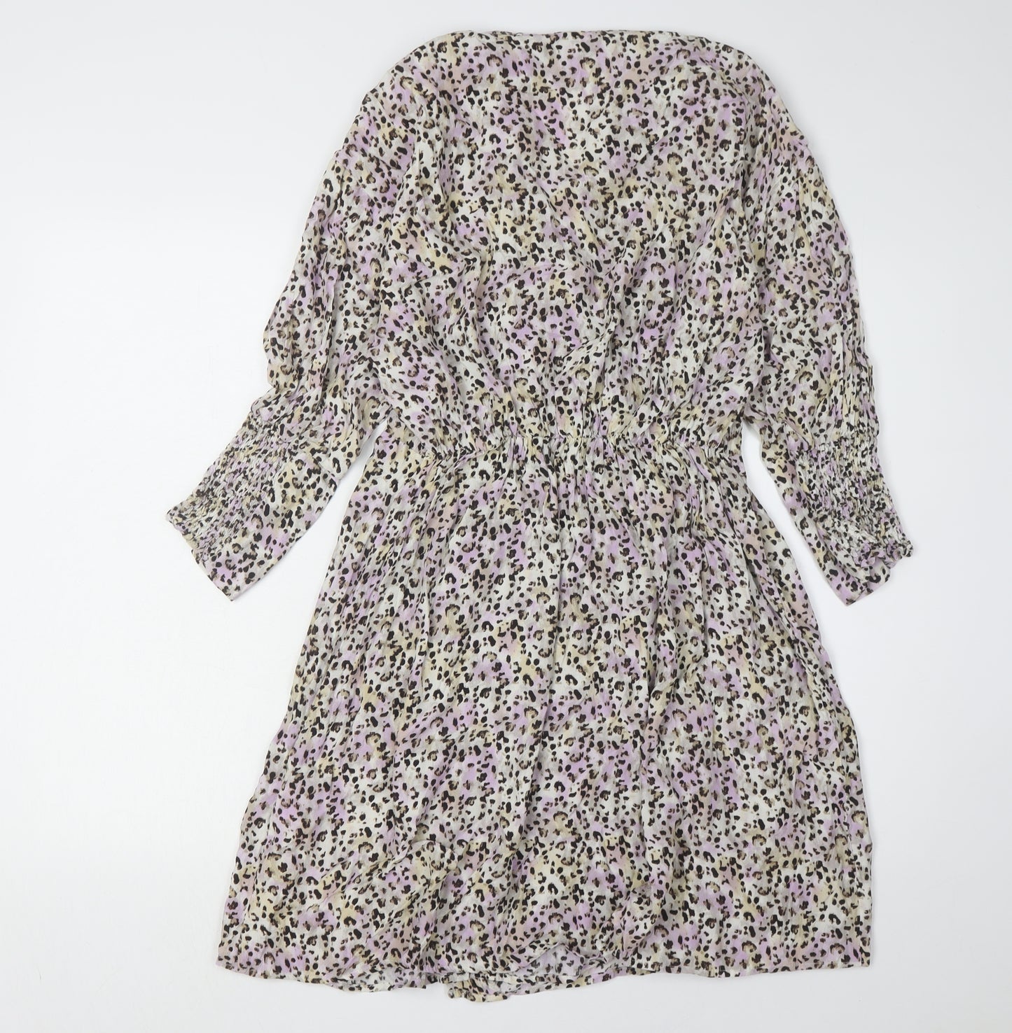 LCW Vision Women's Animal Print Wrap Dress M