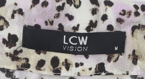 LCW Vision Women's Animal Print Wrap Dress M