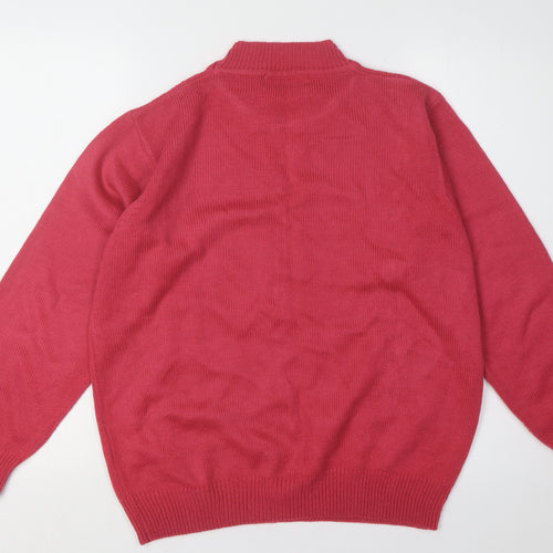 Berkertex Women's Red Cable-Knit Pullover Jumper Size 10/12