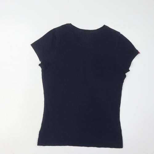 Superdry Women's Blue T-Shirt, Medium, Cotton, Casual