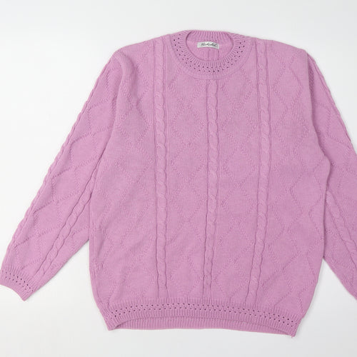 Berketex Women's Pink Cable-Knit Jumper Size 10-12