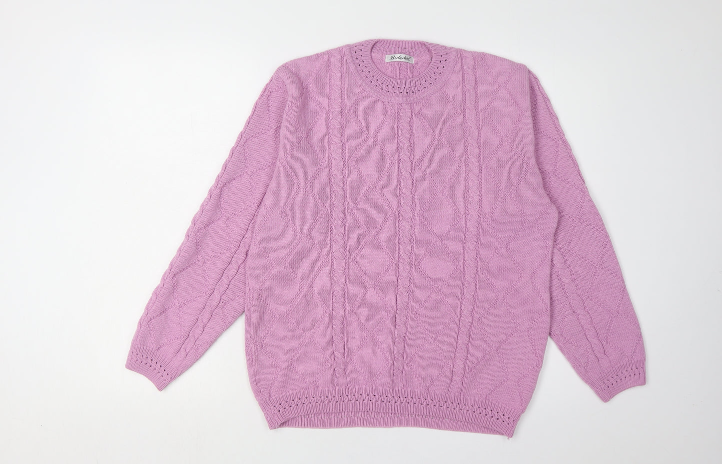 Berketex Women's Pink Cable-Knit Jumper Size 10-12