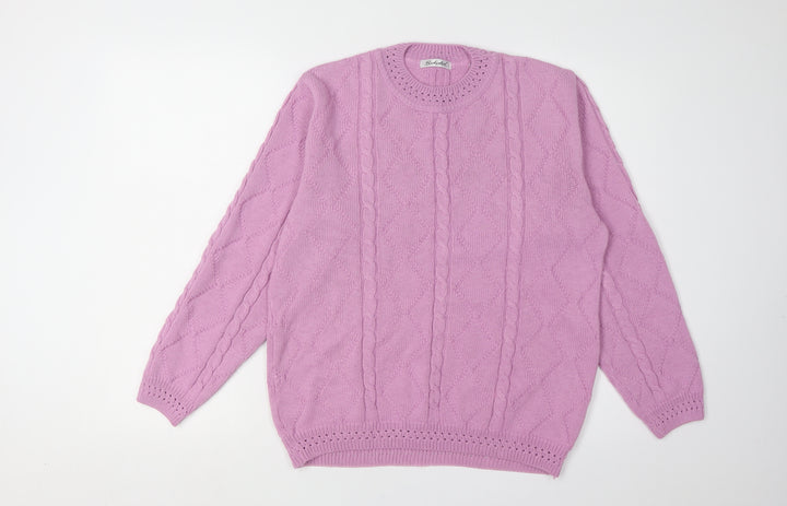 Berketex Women's Pink Cable-Knit Jumper Size 10-12