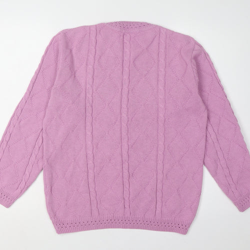 Berketex Women's Pink Cable-Knit Jumper Size 10-12