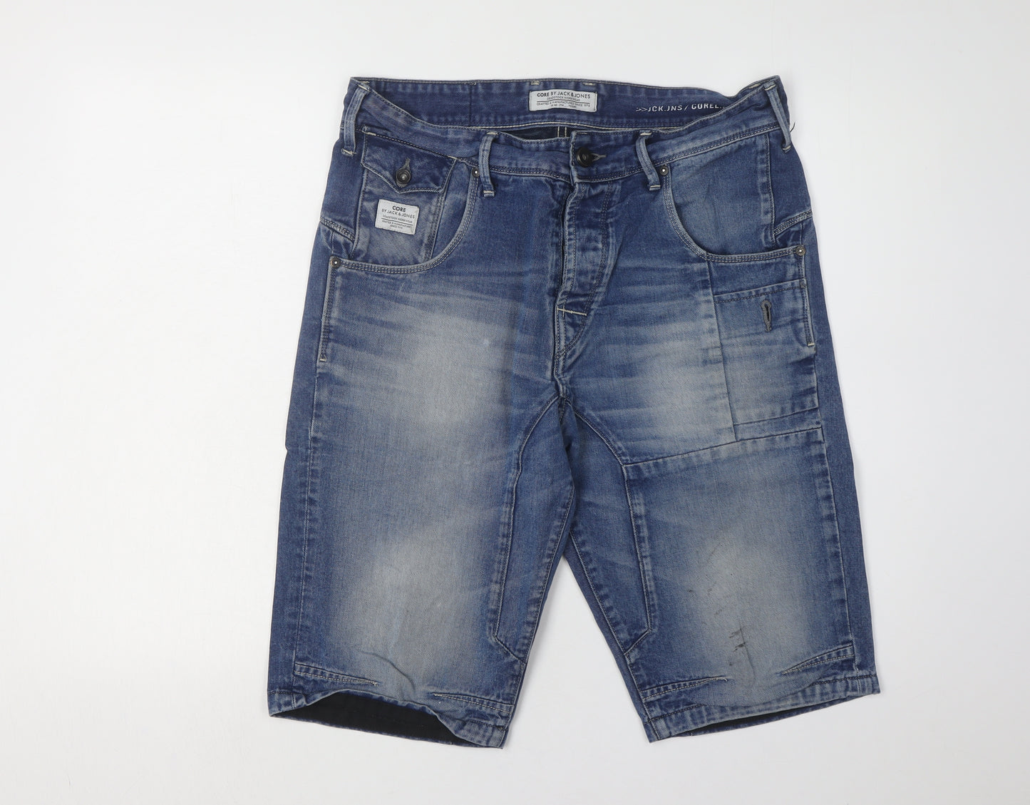 Jack & Jones Men's Blue Cargo Denim Shorts