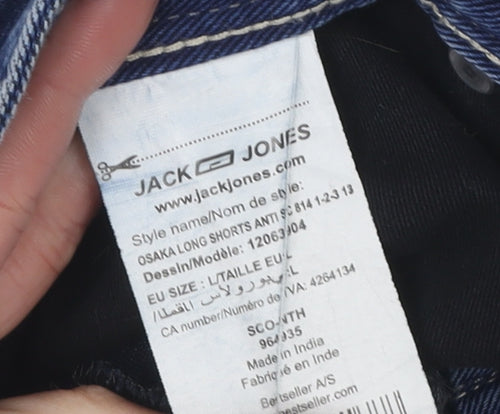 Jack & Jones Men's Blue Cargo Denim Shorts