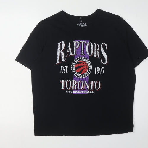 NBA Unisex Black Raptors T-Shirt, Size S, Short Sleeve