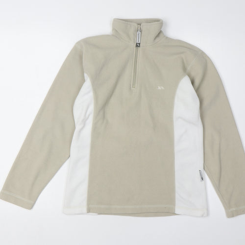 Trespass Boys Beige 1/2 Zip Fleece Sweatshirt L