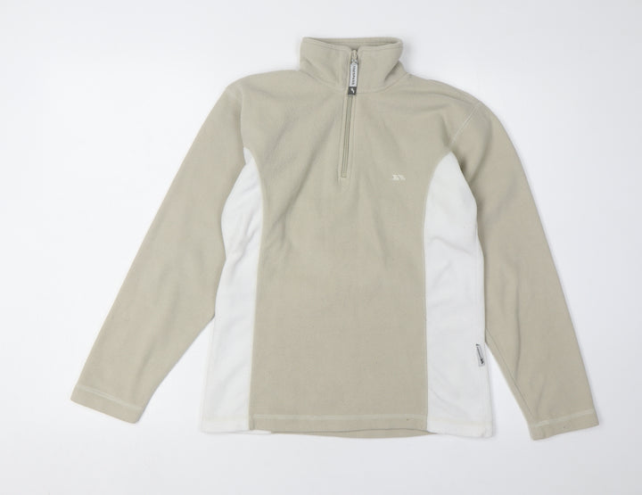 Trespass Boys Beige 1/2 Zip Fleece Sweatshirt L