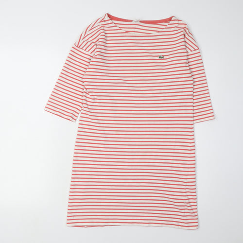 Lacoste L!VE Women's Red Stripe T-Shirt Dress M