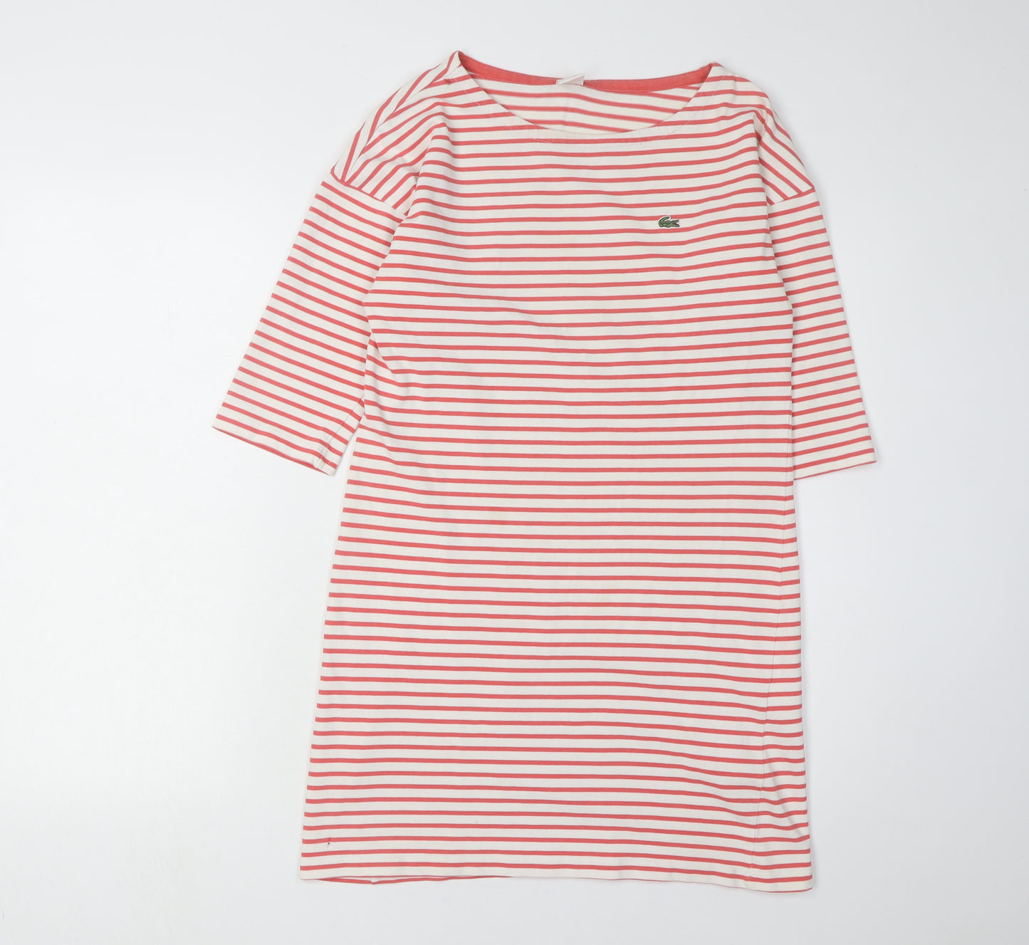 Lacoste L!VE Women's Red Stripe T-Shirt Dress M