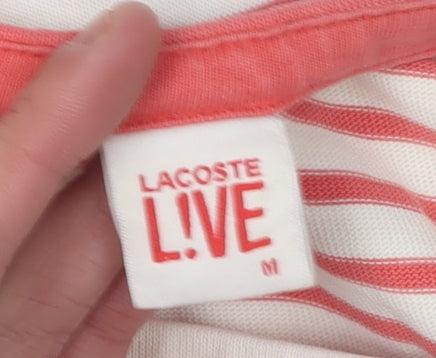 Lacoste L!VE Women's Red Stripe T-Shirt Dress M