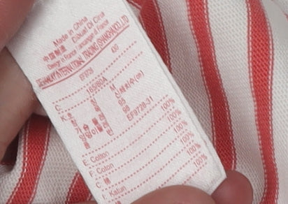 Lacoste L!VE Women's Red Stripe T-Shirt Dress M