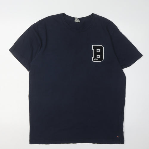 Bench Blue Cotton Unisex T-Shirt, Size L, Casual Comfort