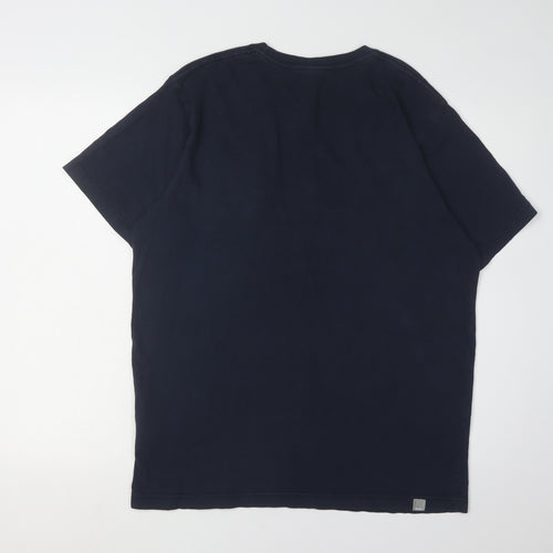 Bench Blue Cotton Unisex T-Shirt, Size L, Casual Comfort