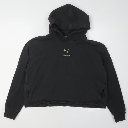 Puma Black Unisex Adults M Hoodie Logo Casual