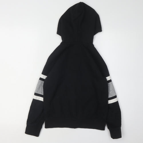 Nike Boys Black Full Zip Hoodie Size S with Logo Accents