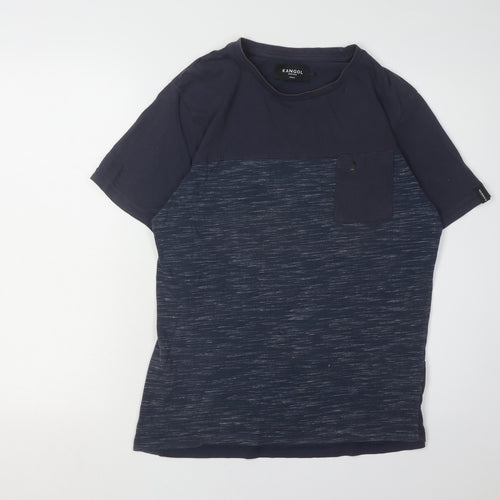 Kangol Men's Blue Colourblock T-Shirt, Size M