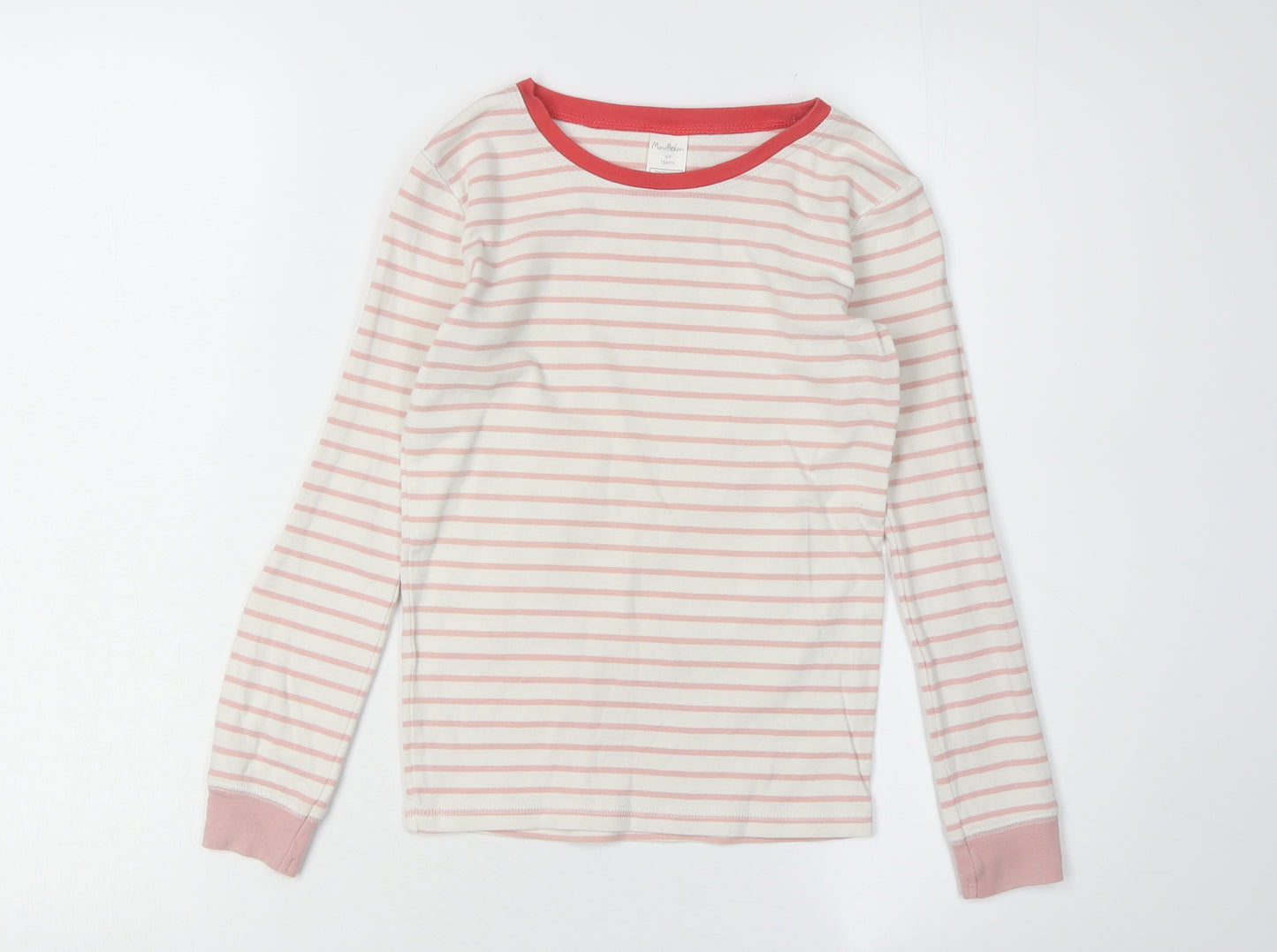 MiniBoden Girls Pink Striped Long Sleeve T-Shirt 9Y