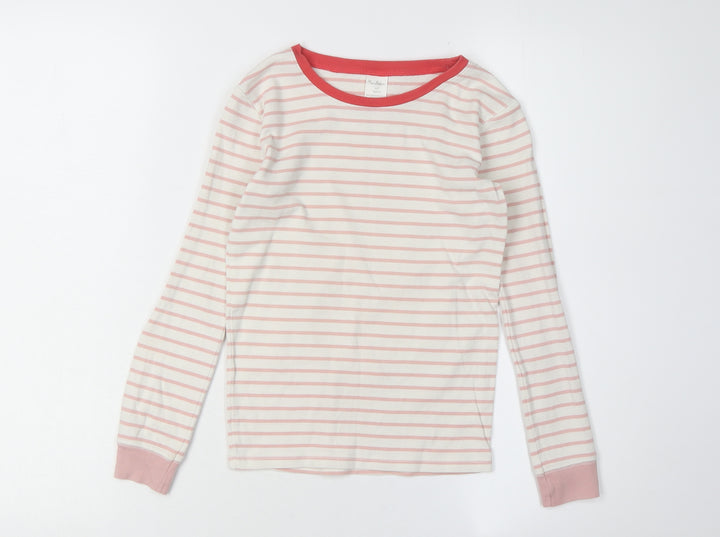 MiniBoden Girls Pink Striped Long Sleeve T-Shirt 9Y