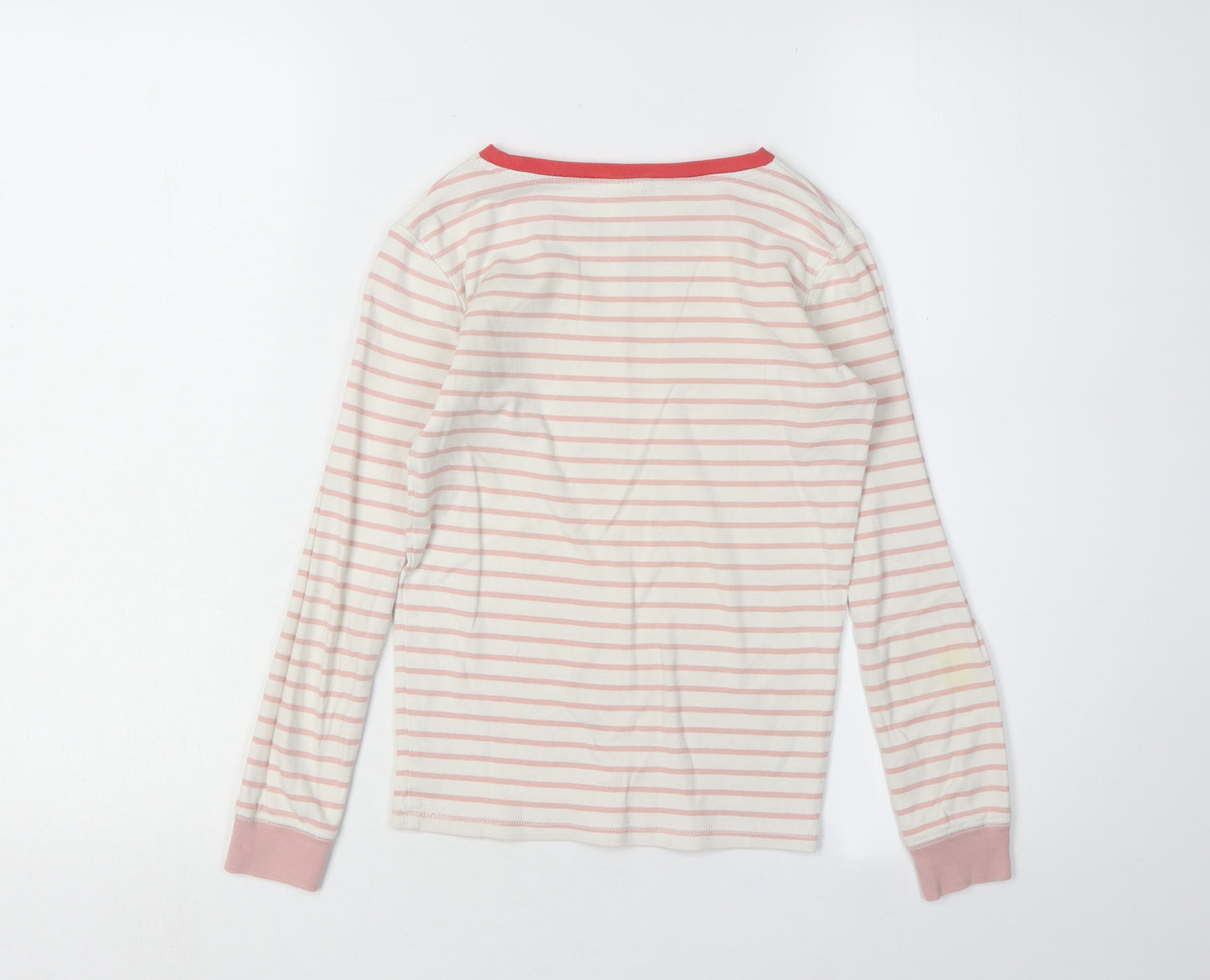 MiniBoden Girls Pink Striped Long Sleeve T-Shirt 9Y