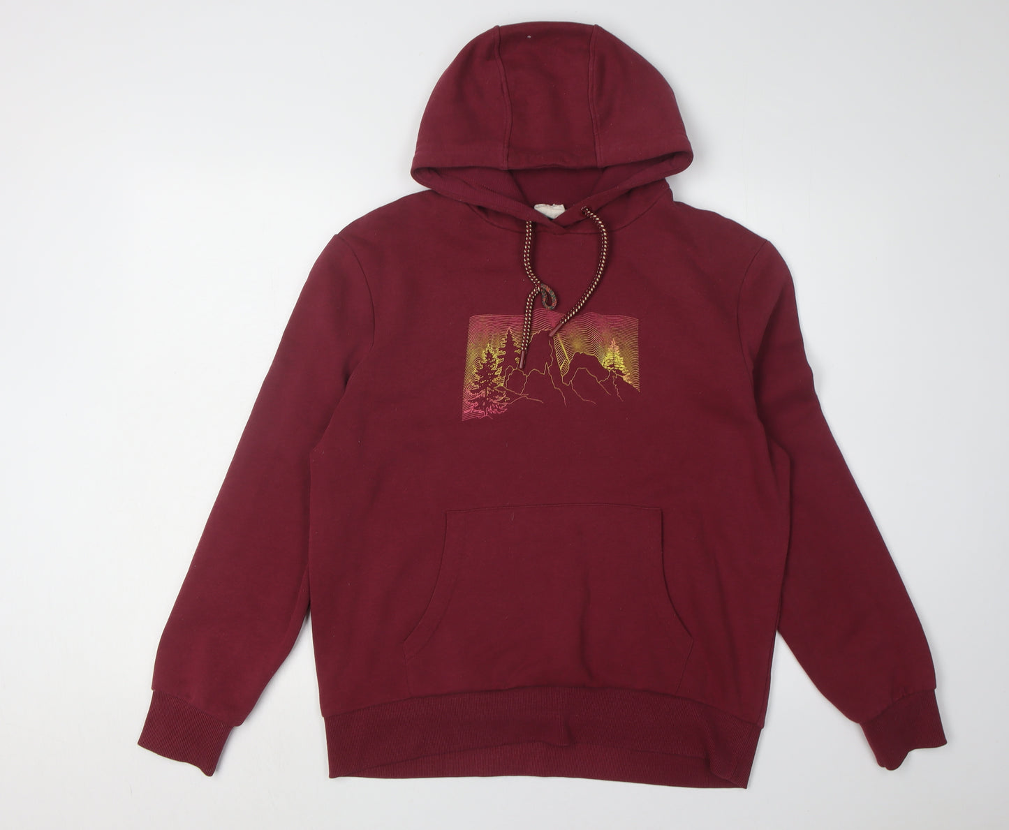 Mountain Warehouse Unisex Red Hoodie, Size 10, Nature Print