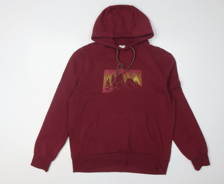 Mountain Warehouse Unisex Red Hoodie, Size 10, Nature Print