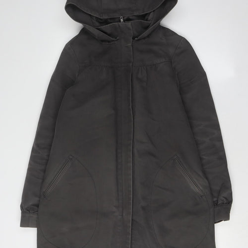 Comptoir Des Cotonniers Women's Black Hooded Coat Size 8