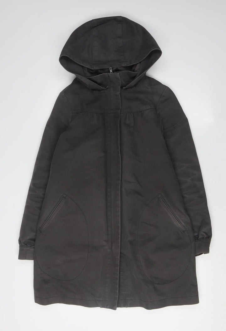 Comptoir Des Cotonniers Women's Black Hooded Coat Size 8