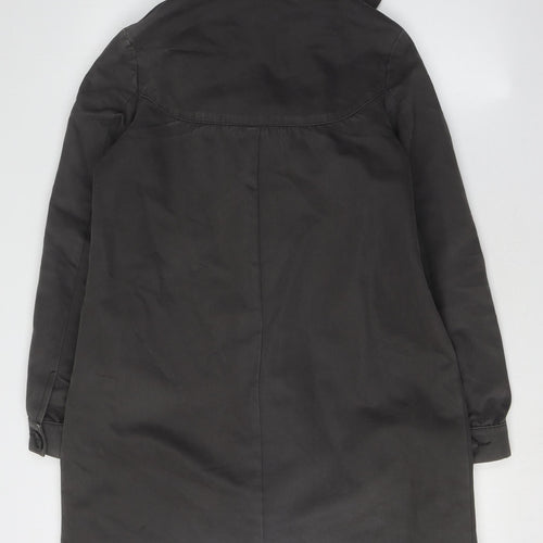 Comptoir Des Cotonniers Women's Black Hooded Coat Size 8