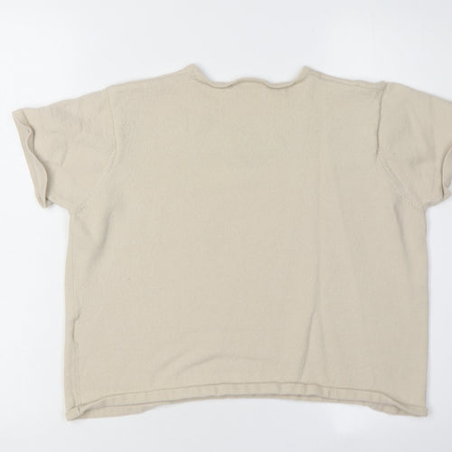 Eastex Women's Beige Embroidered Short Sleeve Top