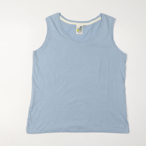 Weird Fish Women's Blue Cotton Tank Top, Size 12