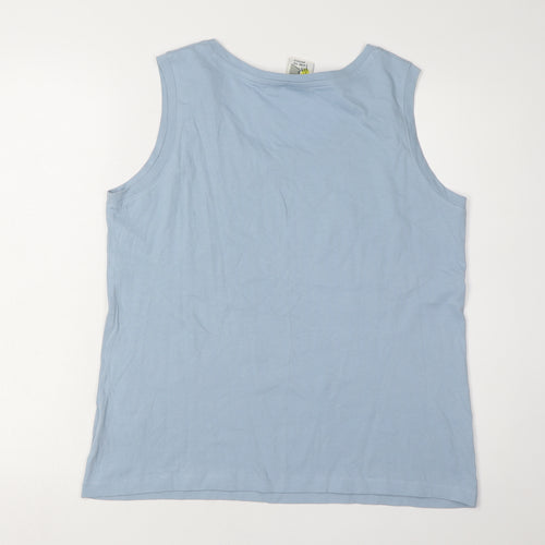 Weird Fish Women's Blue Cotton Tank Top, Size 12