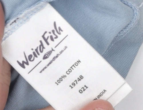 Weird Fish Women's Blue Cotton Tank Top, Size 12