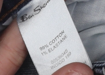 Ben Sherman Men's Blue Straight Fit Jeans, Size 36, Dark Wash