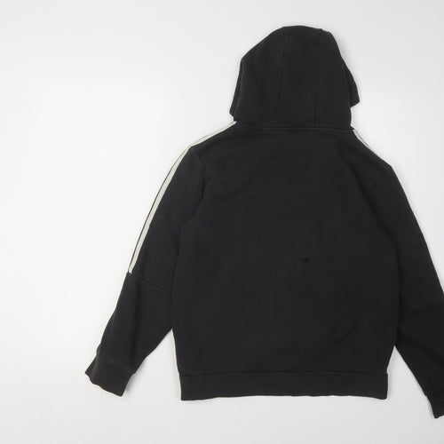 Adidas Boys Black Hoodie, 13-14 Years, Striped Pullover