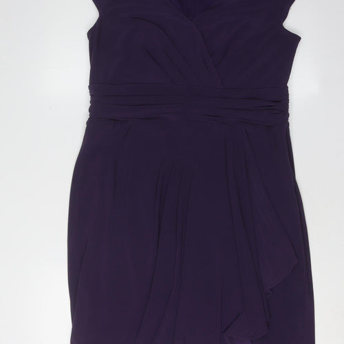 Alexon Women's Purple V-Neck Dress, Size 16