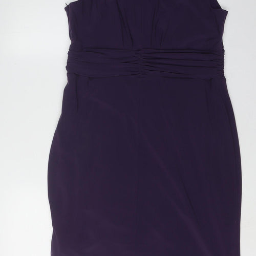 Alexon Women's Purple V-Neck Dress, Size 16