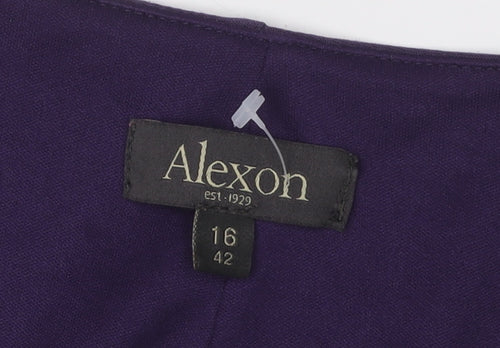 Alexon Women's Purple V-Neck Dress, Size 16
