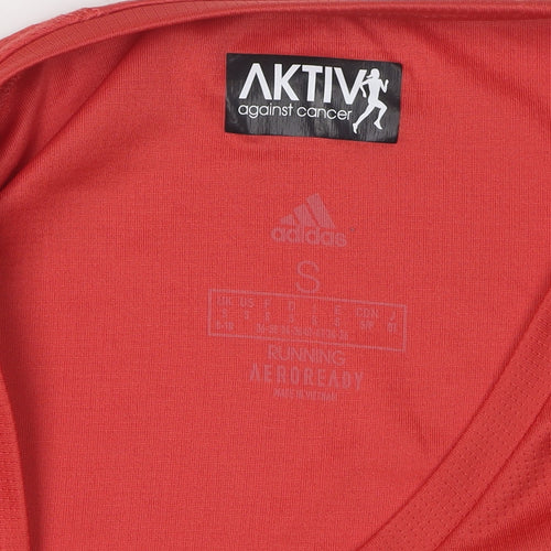 Adidas Women's Red Running T-Shirt, Size S, Reflective