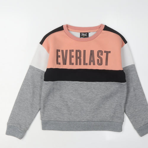 Everlast Girls Pink Grey Colourblock Sweatshirt 9-10 Years