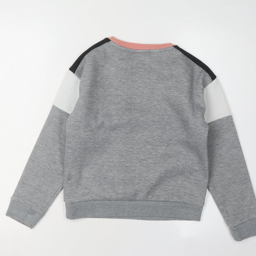 Everlast Girls Pink Grey Colourblock Sweatshirt 9-10 Years