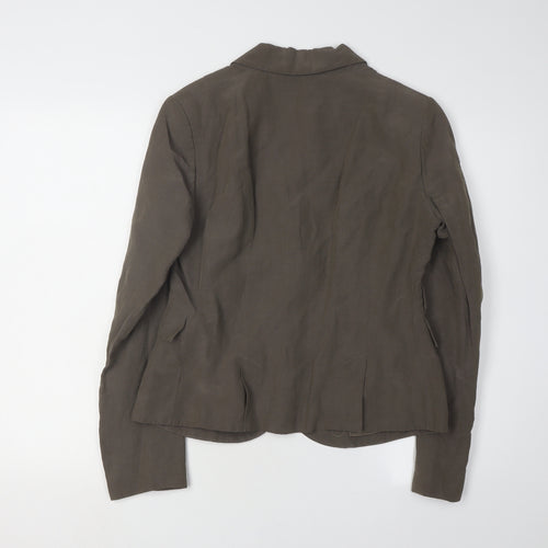 Jigsaw Women's Brown Silk-Linen Blazer, Size 12